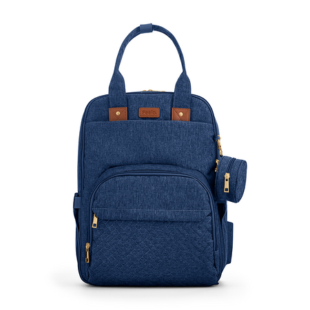 Feelo Mom Backpack Blue plecak dla mamy do wózka z matą do przewijania niebieski