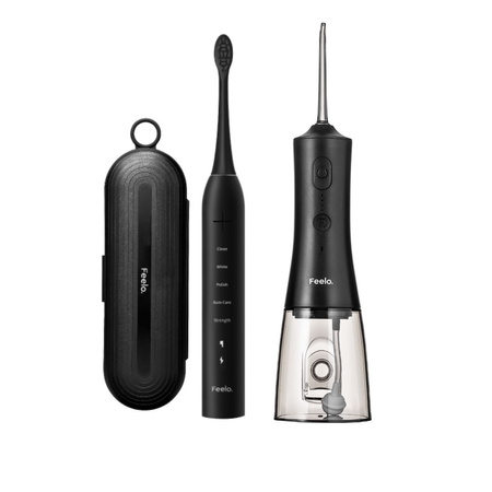 Zestaw Feelo PRO Black szczoteczka soniczna i irygator do zębów