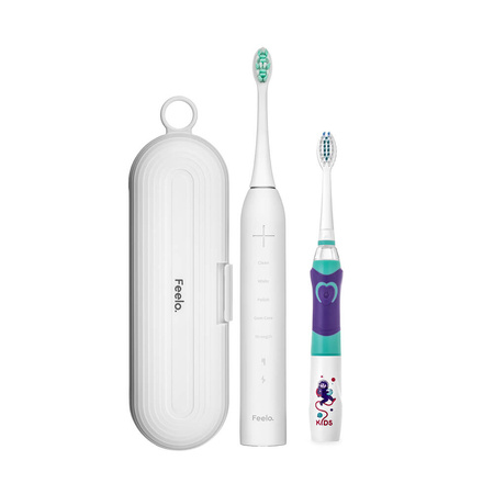 Zestaw Szczoteczka soniczna Feelo PRO biała i szczoteczka soniczna dla dzieci Feelo Kids